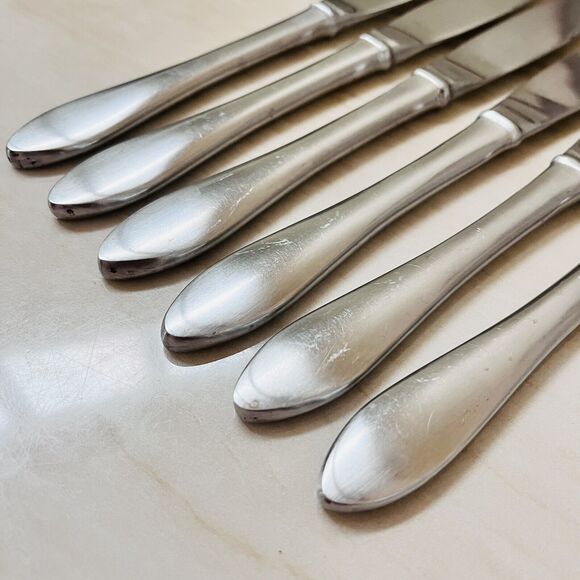 6pc ONEIDA Jackson Dinner Knife Stainless Plain Satin Frost Flatware Replacement - Picture 3 of 7